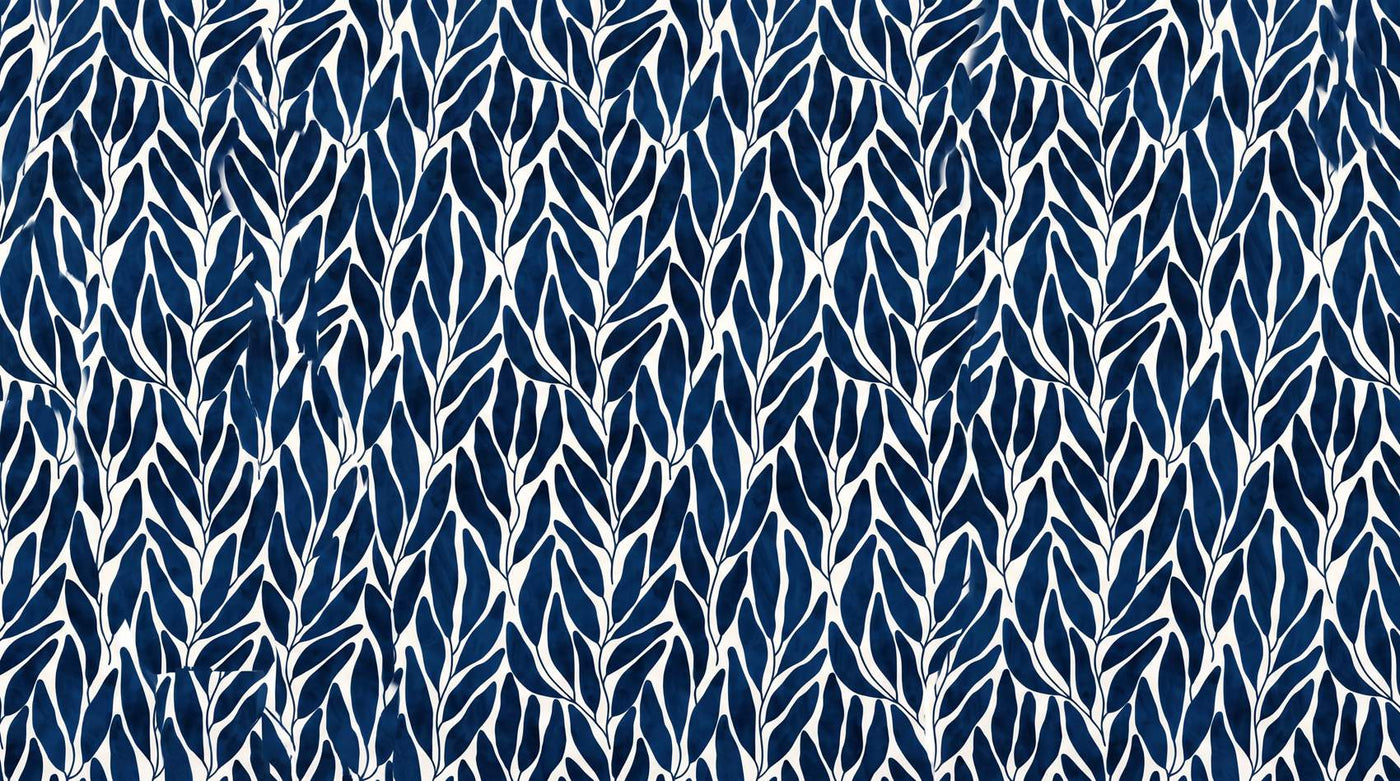Papier peint algues bleu marine