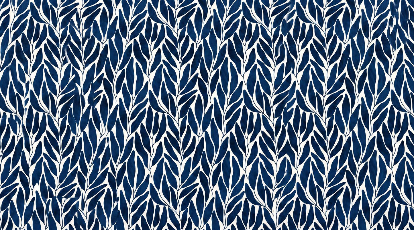 Papier peint algues bleu marine