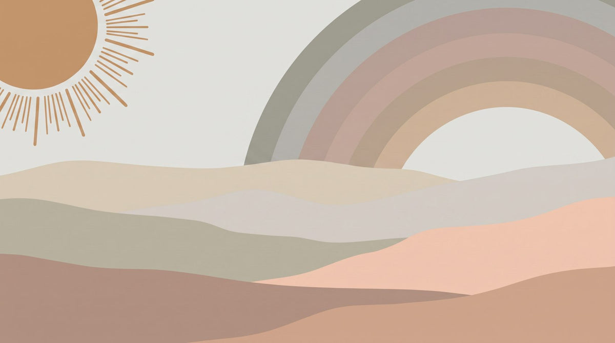 Papier peint arc-en-ciel terracotta