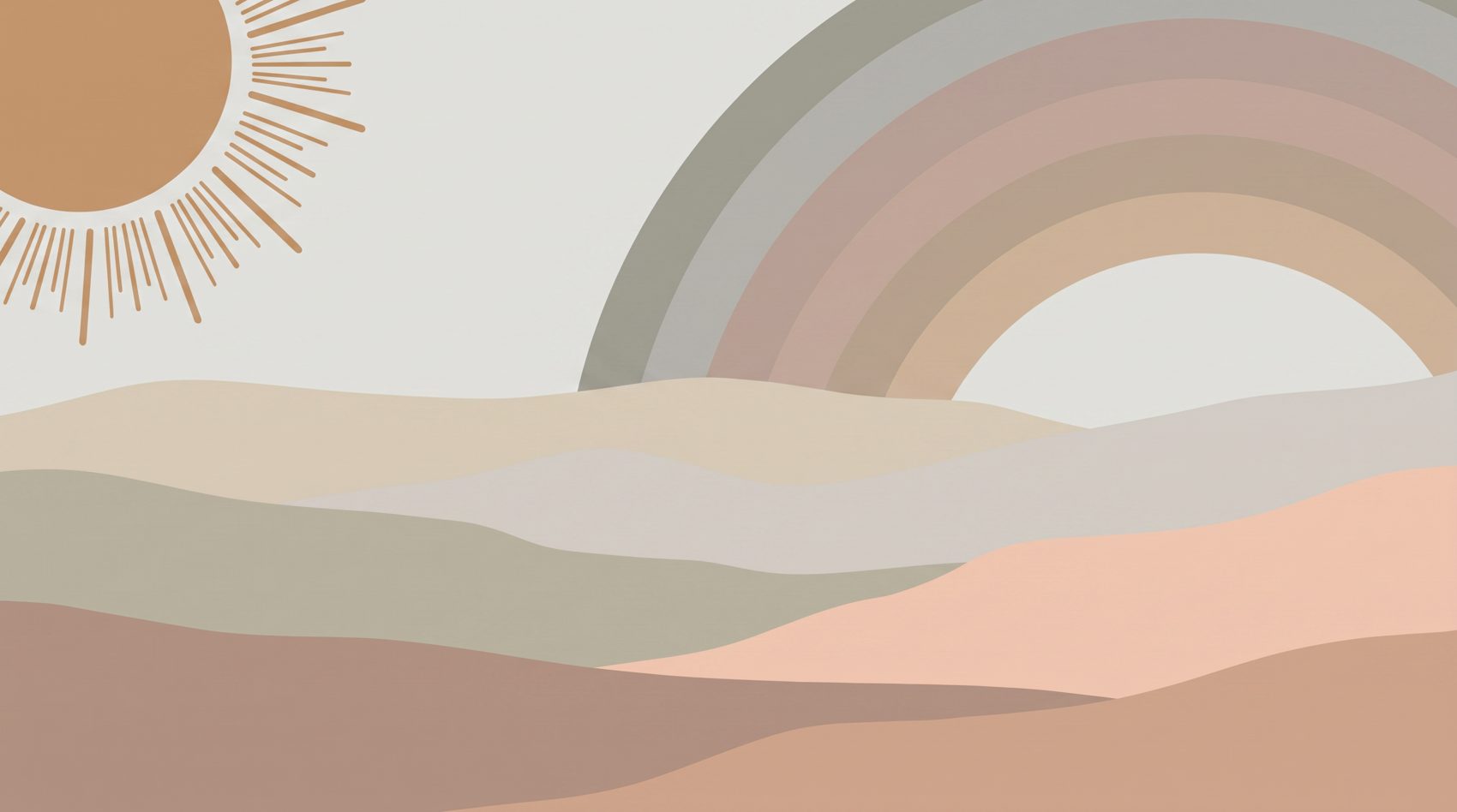 Papier peint arc-en-ciel terracotta