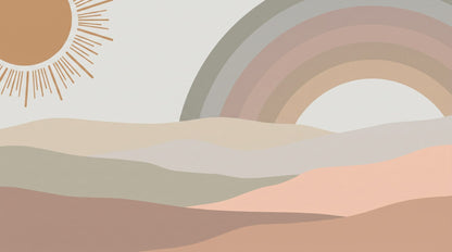 Papier peint arc-en-ciel terracotta