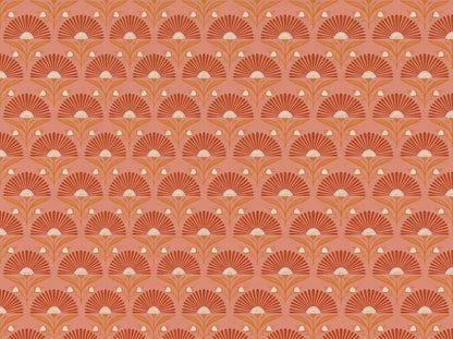 Papier peint art déco terracotta