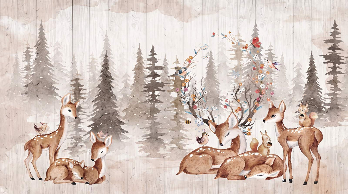 Papier Peint Biche Foret