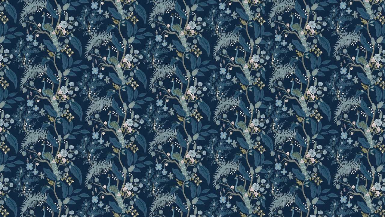papier-peint-bleu-paon-motif