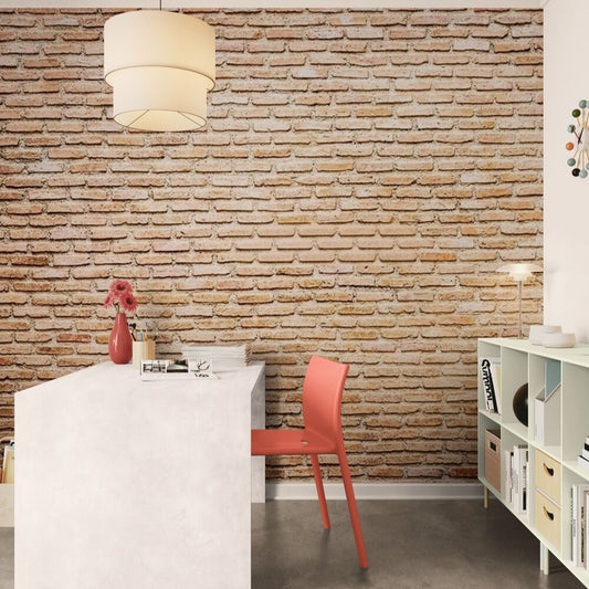 Papier peint brique beige