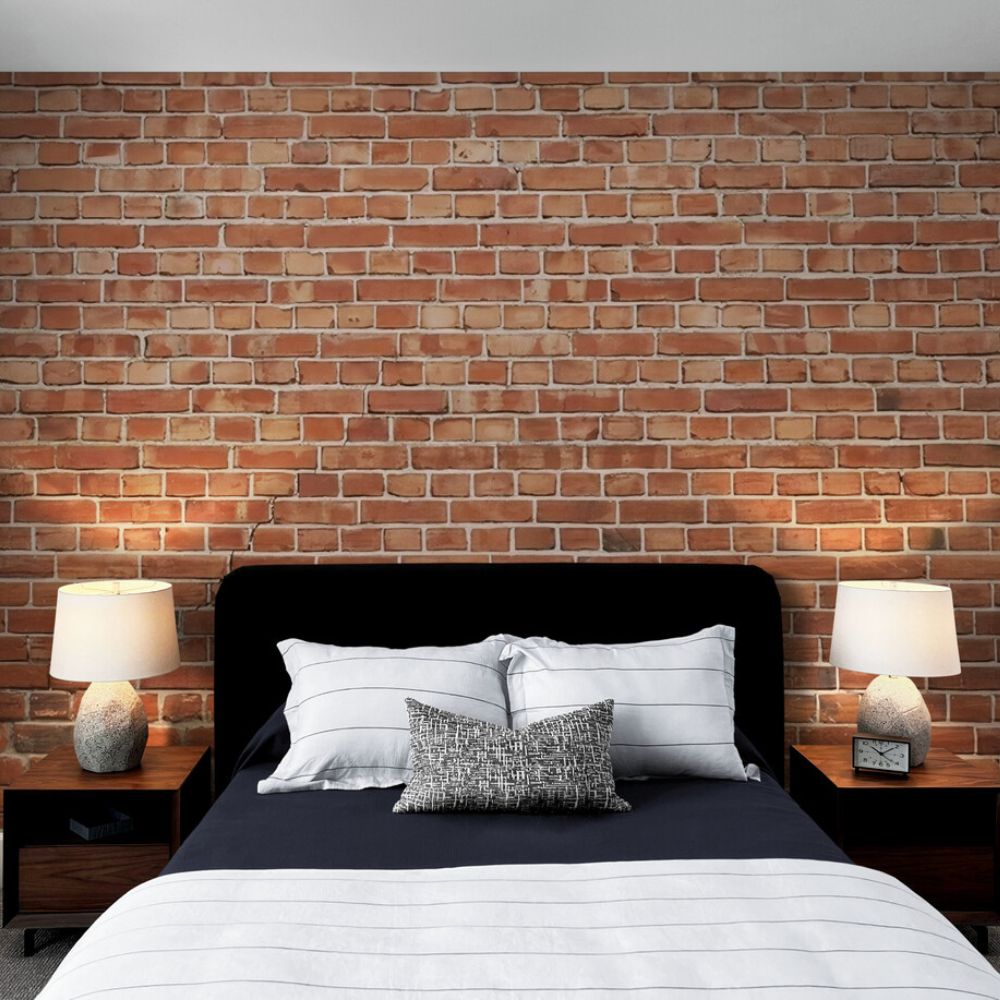 Papier peint brique chambre