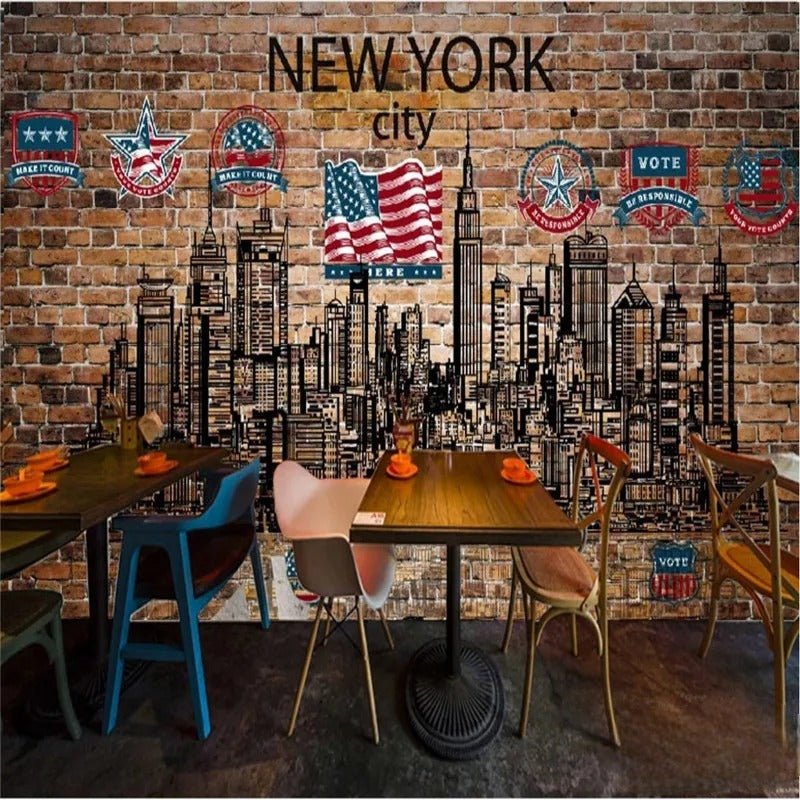 Papier peint brique new york déco