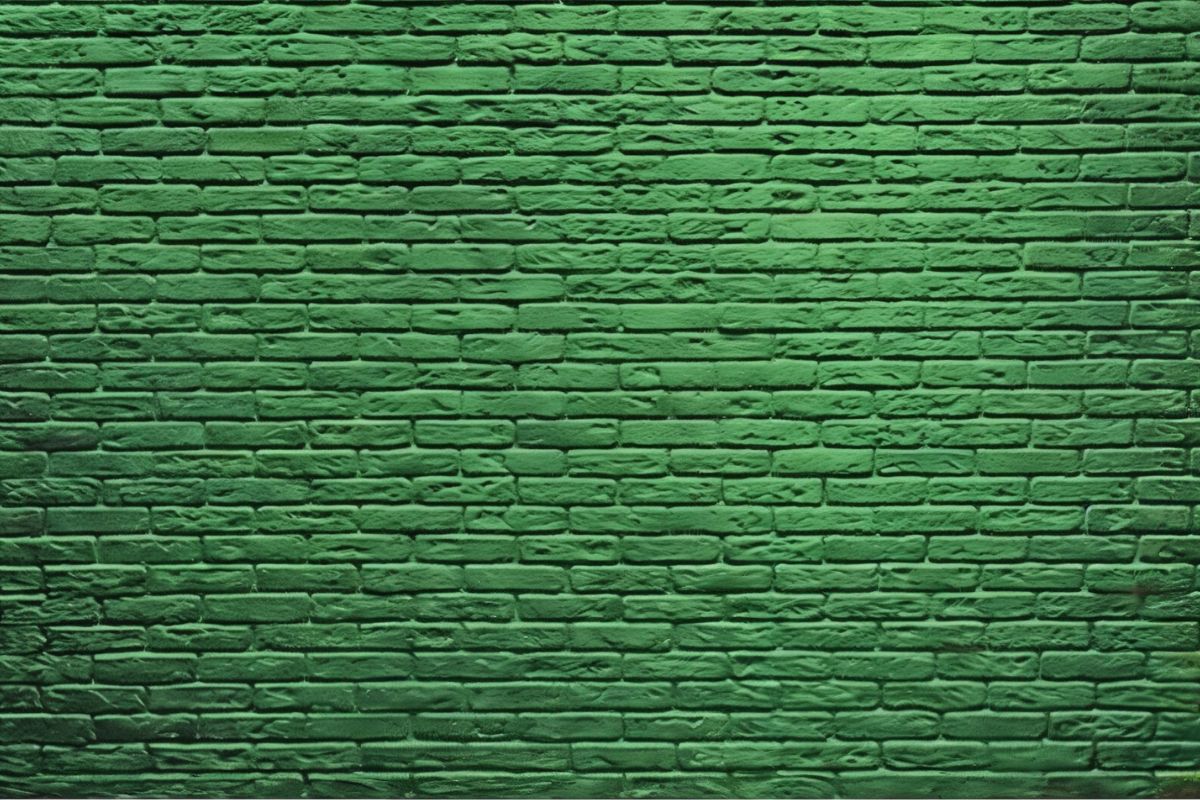 Papier peint brique verte