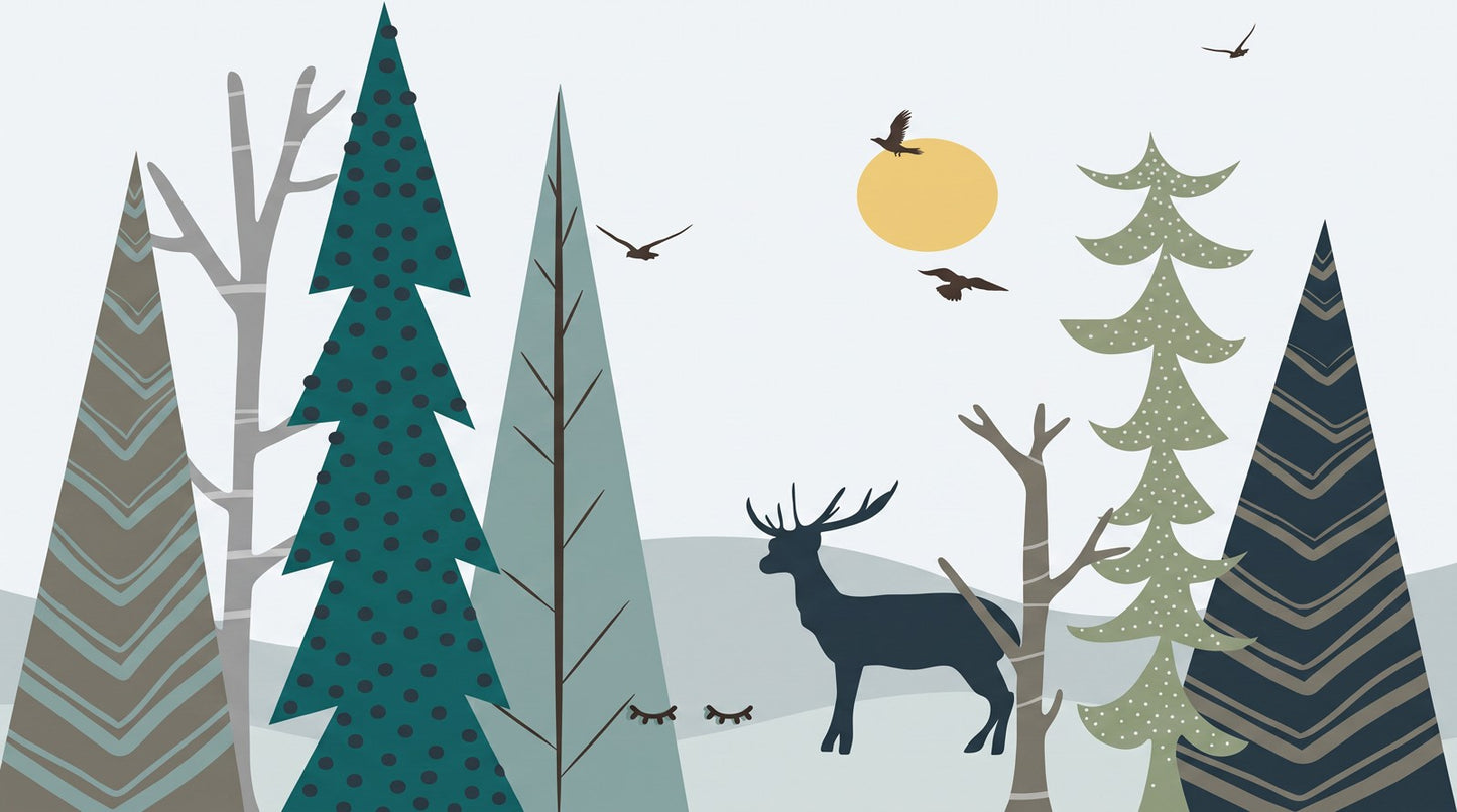 Papier Peint Cerf Foret