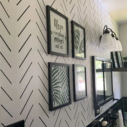Papier peint couloir noir et blanc deco entree