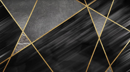 Papier peint design noir et or
