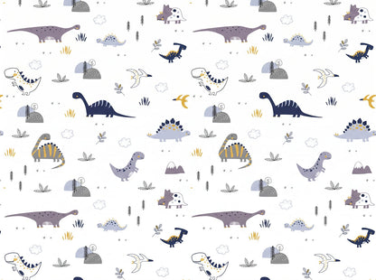 Papier Peint Dinosaure Fond Blanc