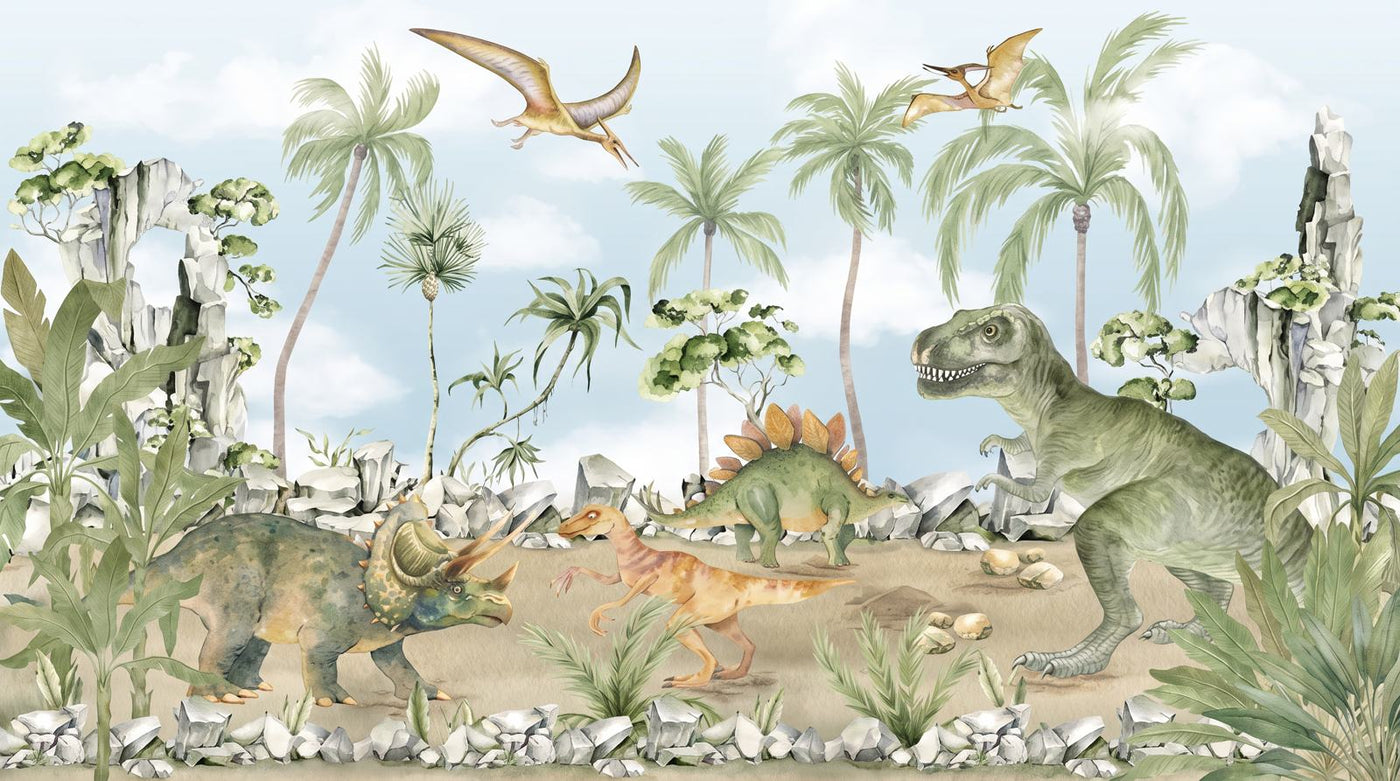 Papier Peint Dinosaure Vert