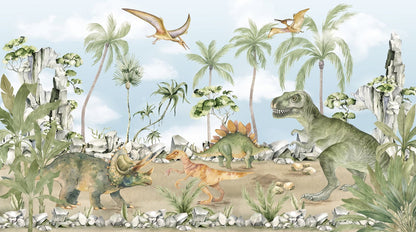 Papier Peint Dinosaure Vert