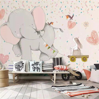 Papier Peint motif elephant pour chambre de Bebe