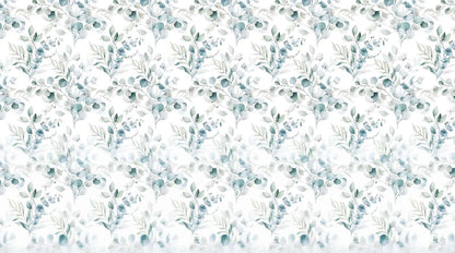 Papier Peint Feuillage Bleu Vert