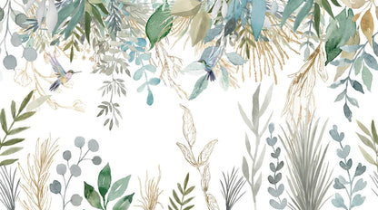 Papier Peint Feuillage et Oiseaux