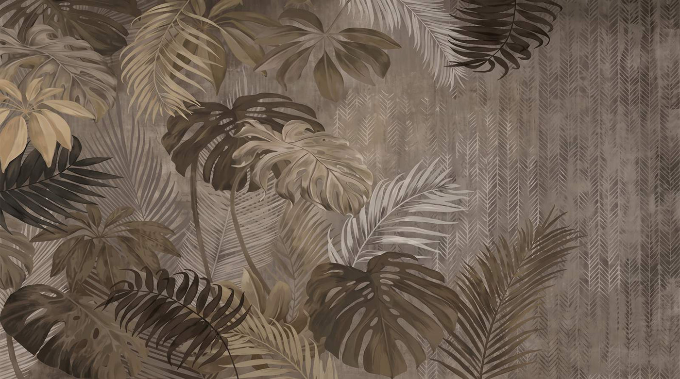 Papier Peint Feuillage Marron