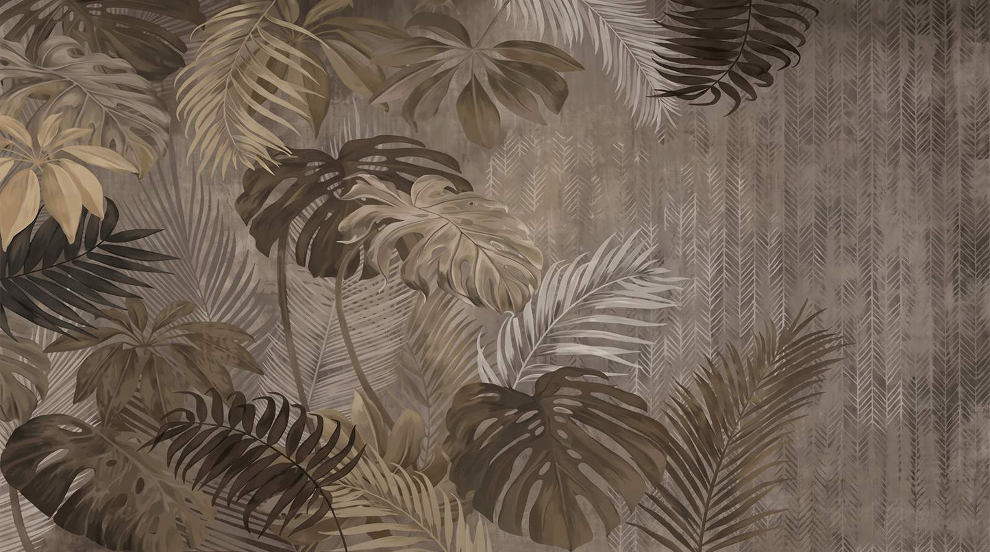 Papier Peint Feuillage Marron