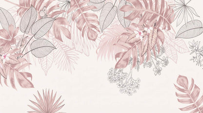 Papier Peint Feuillage Rose