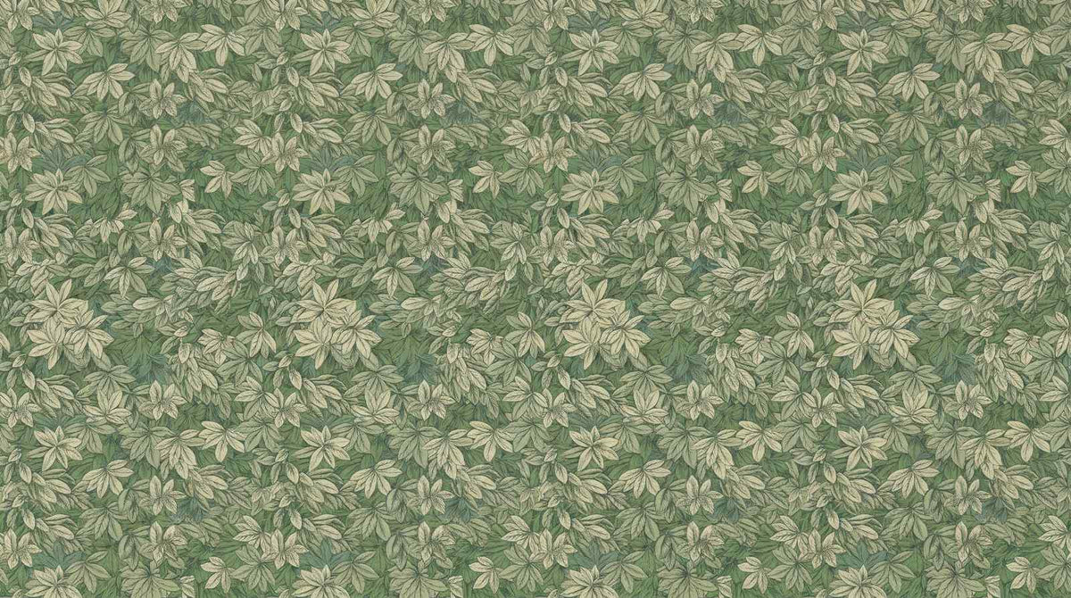 Papier peint feuillage vert sauge