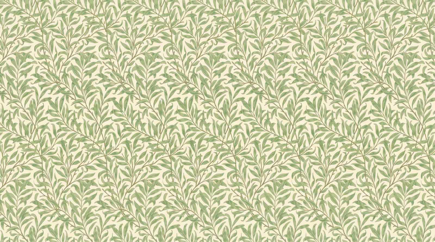Papier peint feuilles vert sauge