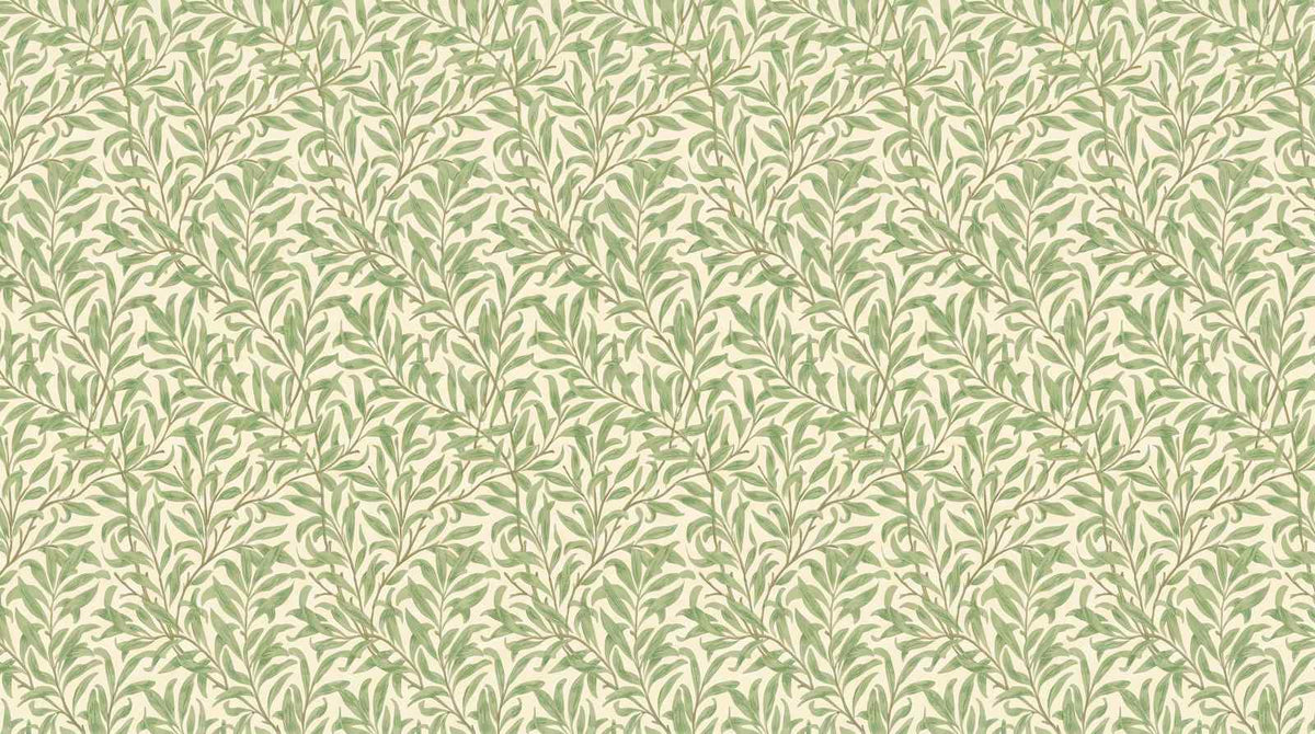 Papier peint feuilles vert sauge