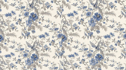 Papier peint fleur bleu
