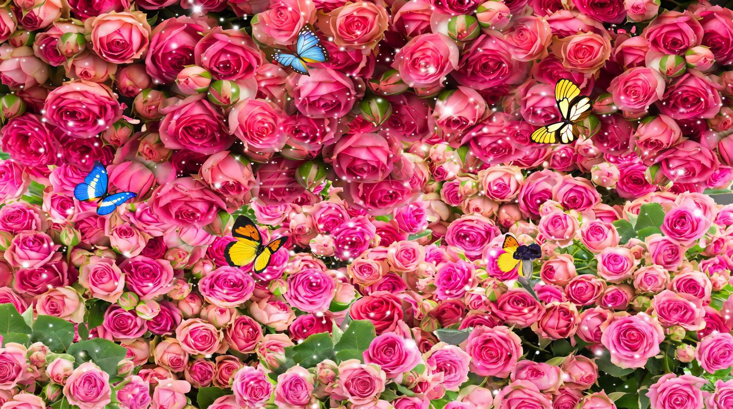 Papier peint fleur rose