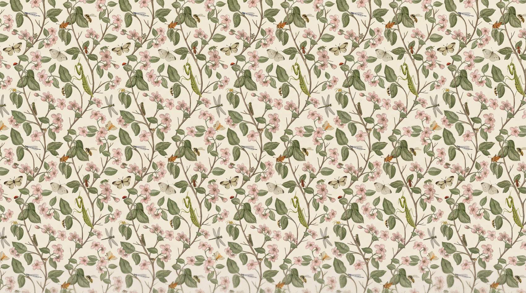 Papier peint fleur style vintage