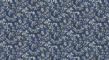 Papier peint fleur vintage bleu hippy