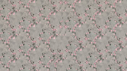 Papier peint fleur vintage noir blanc gris