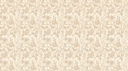 Papier peint fleuri beige