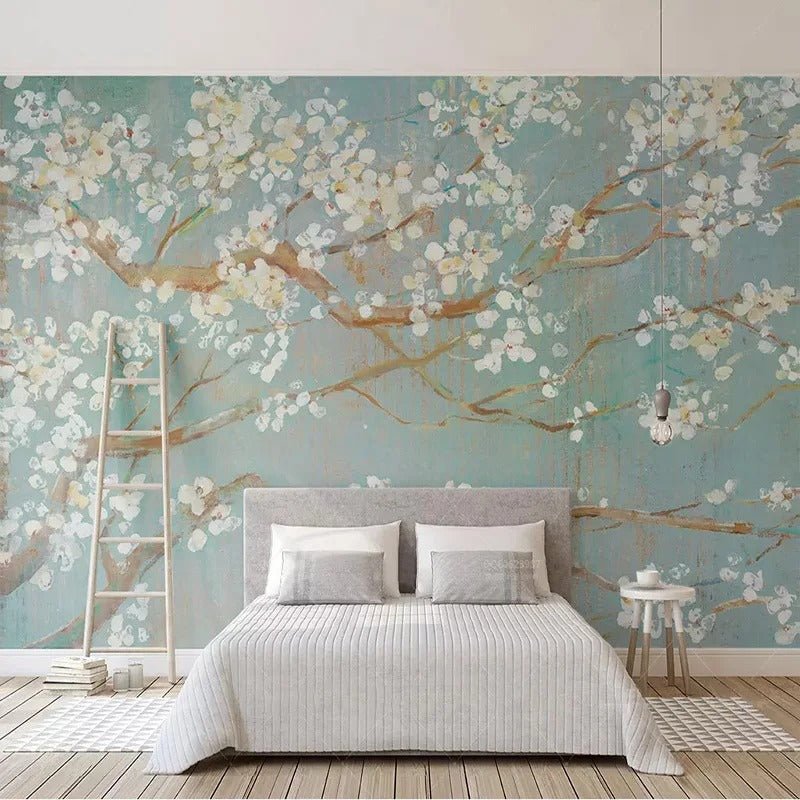 Papier peint fleuri chambre adulte