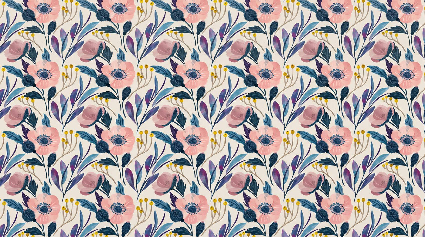 Papier peint fleuri chambre fille