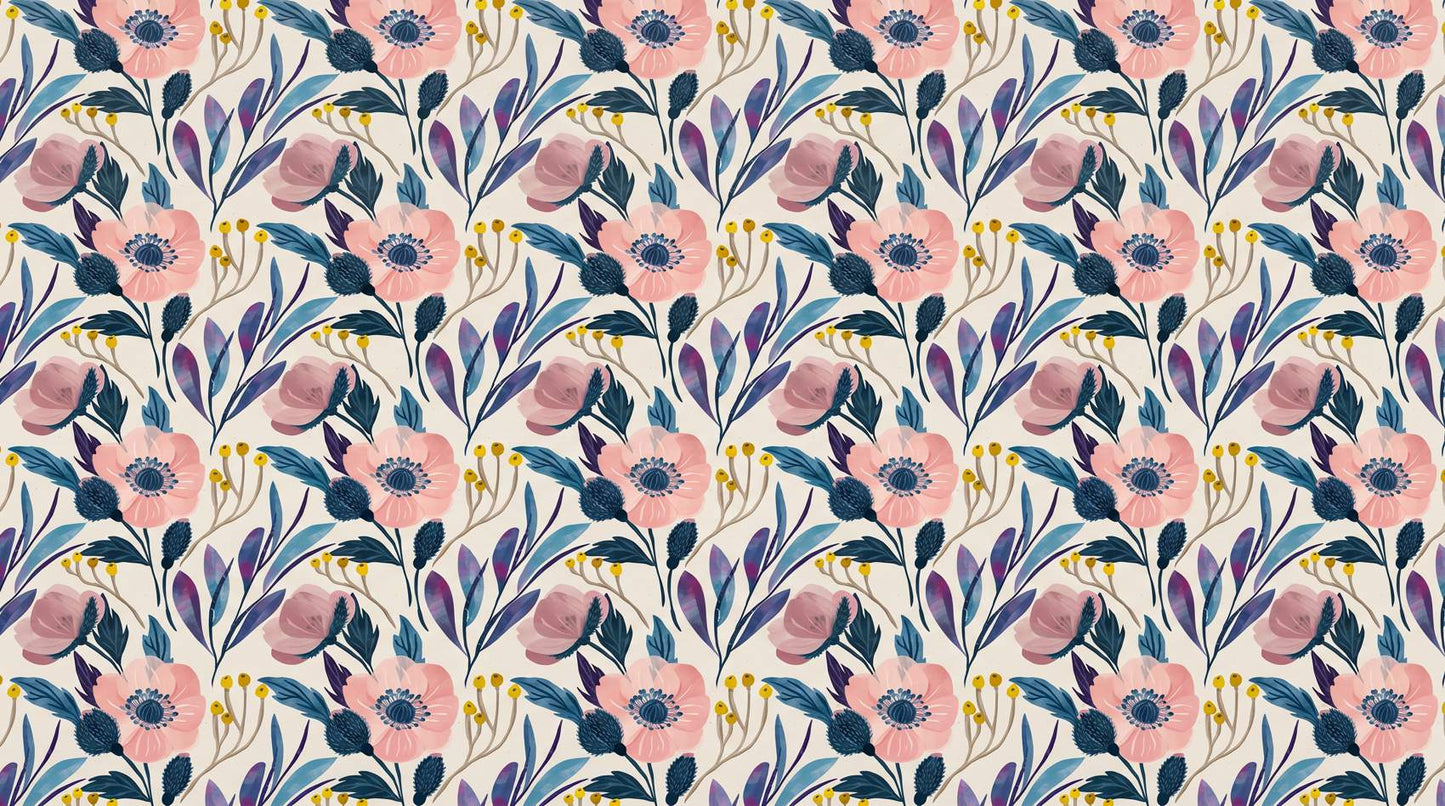 Papier peint fleuri chambre fille