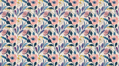 Papier peint fleuri chambre fille