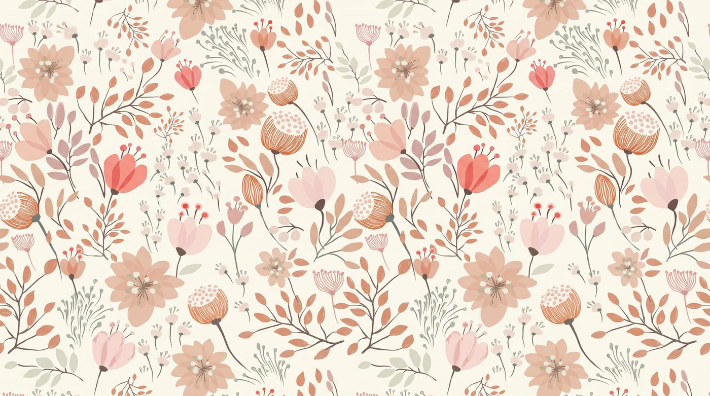 Papier peint fleuri enfant