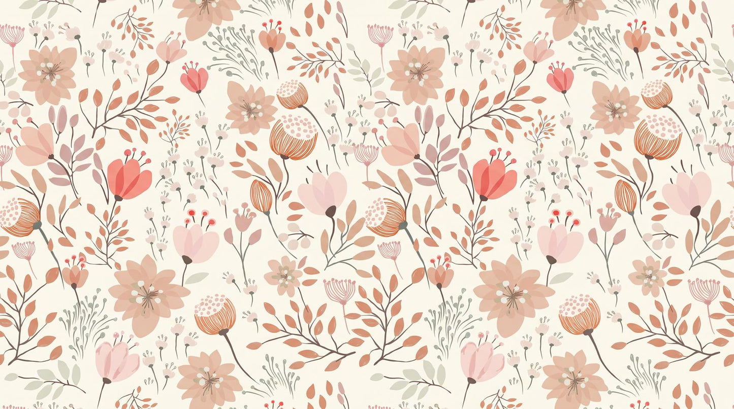 Papier peint fleuri enfant