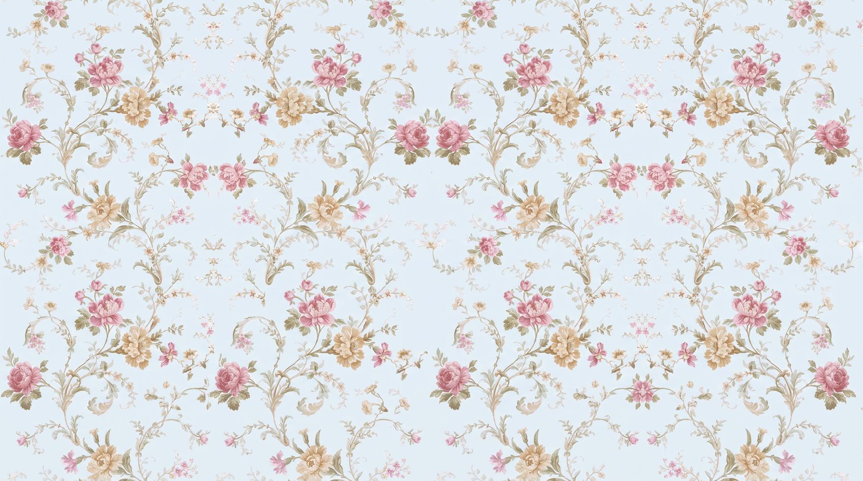 Papier peint fleuri moderne