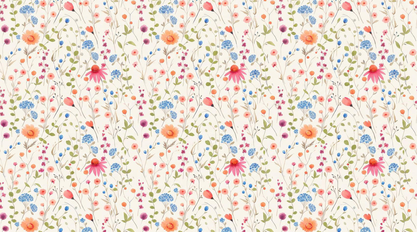 Papier peint fleuri pastel