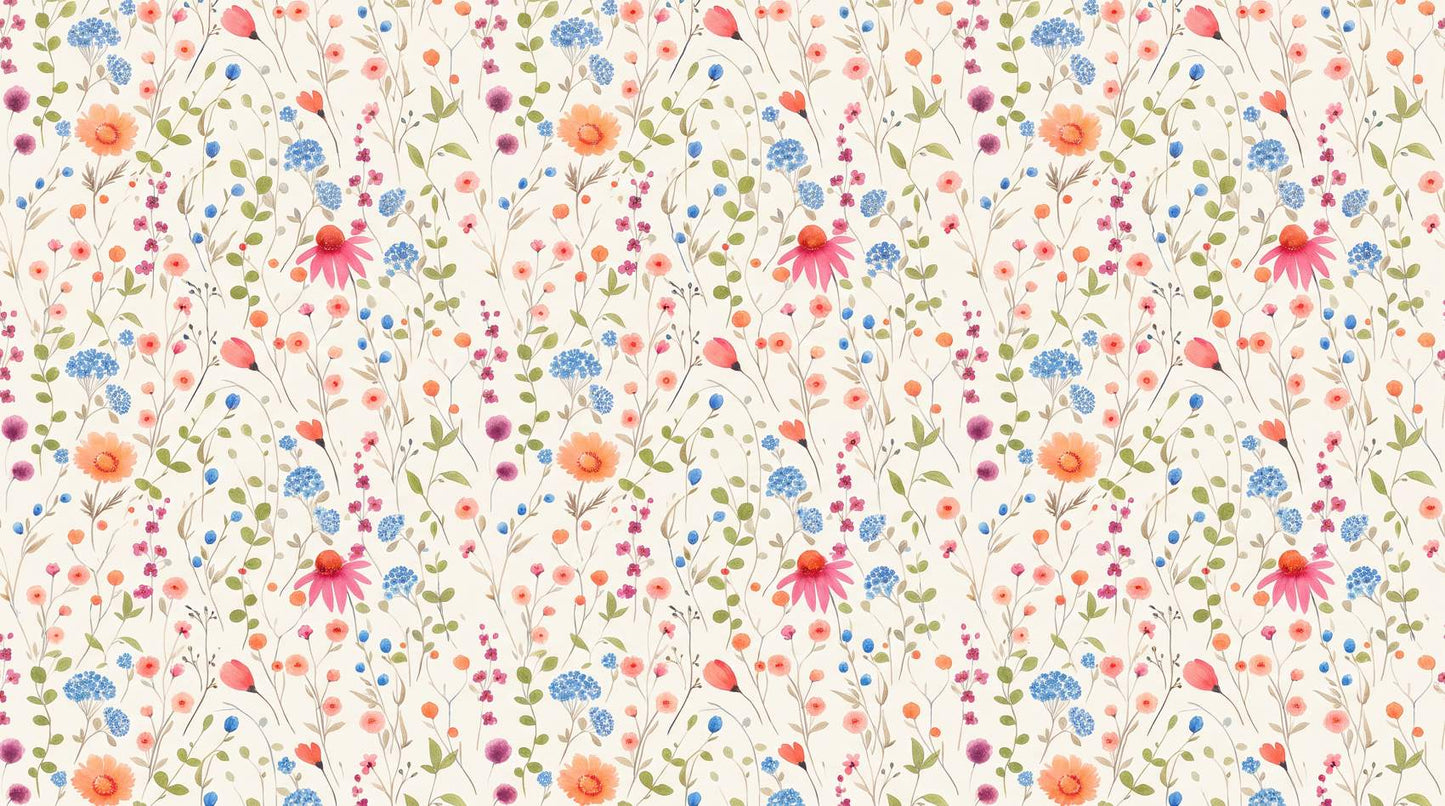 Papier peint fleuri pastel