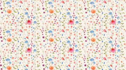 Papier peint fleuri pastel