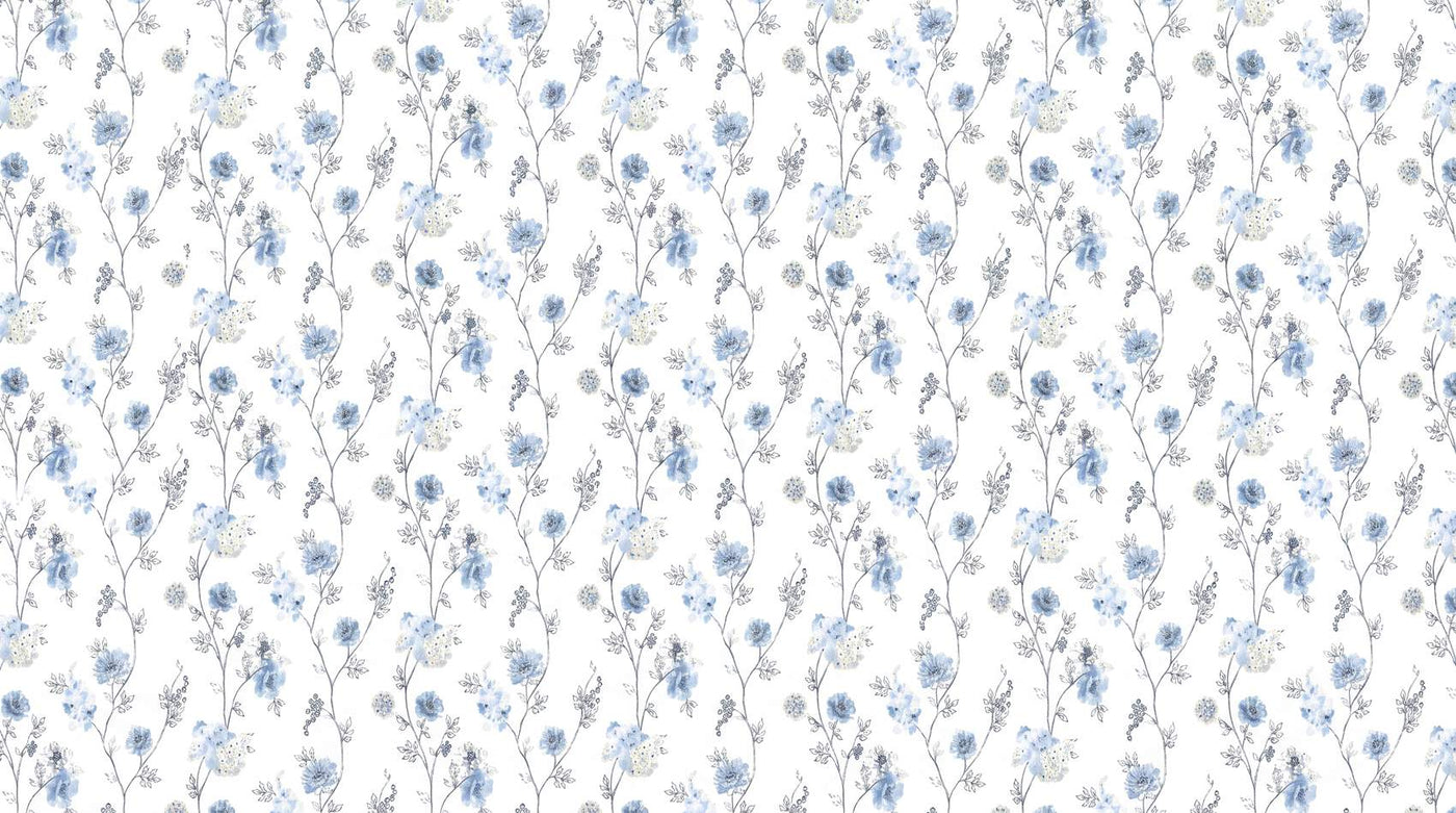 Papier peint fleuri salon