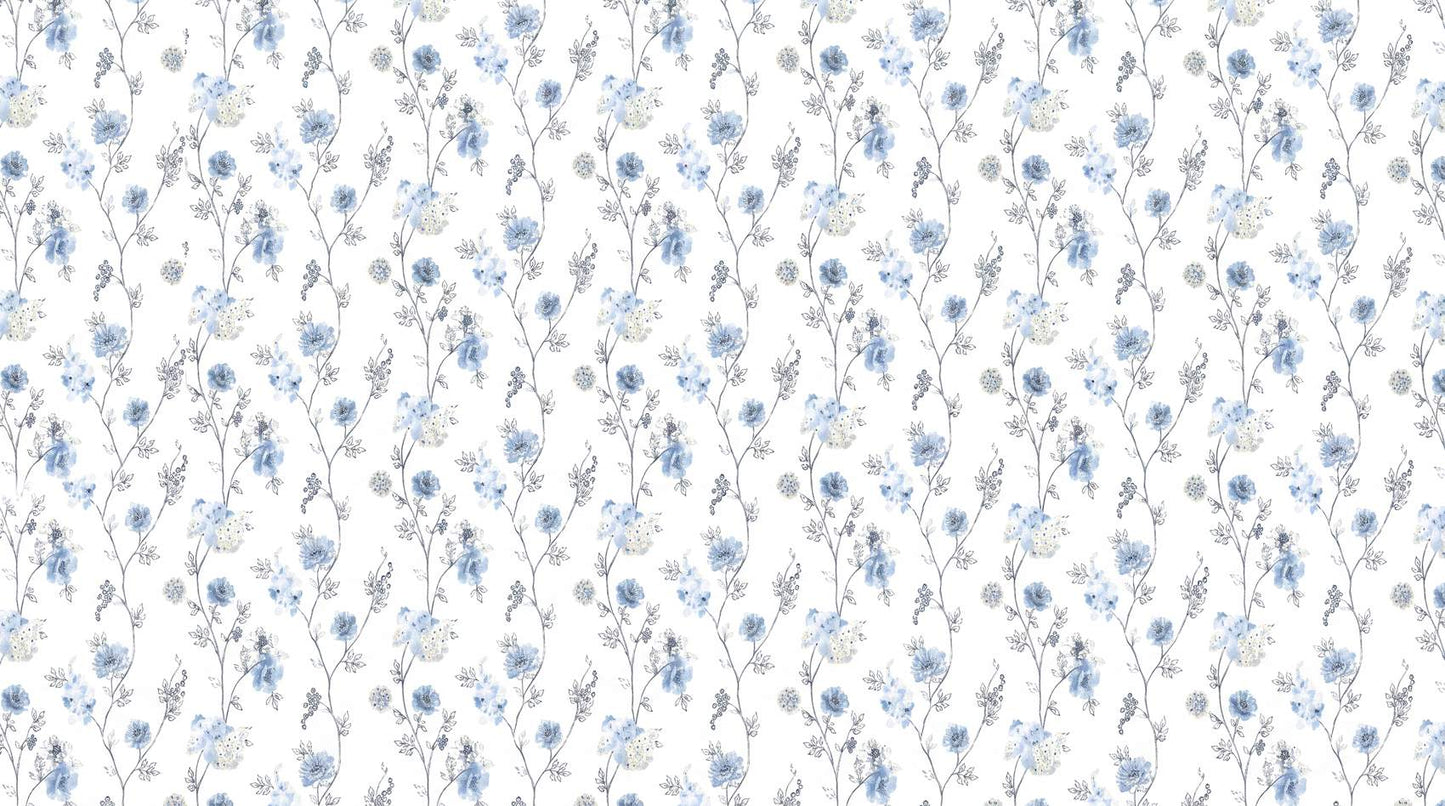 Papier peint fleuri salon