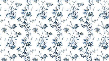 Papier peint fleuri vert d'eau