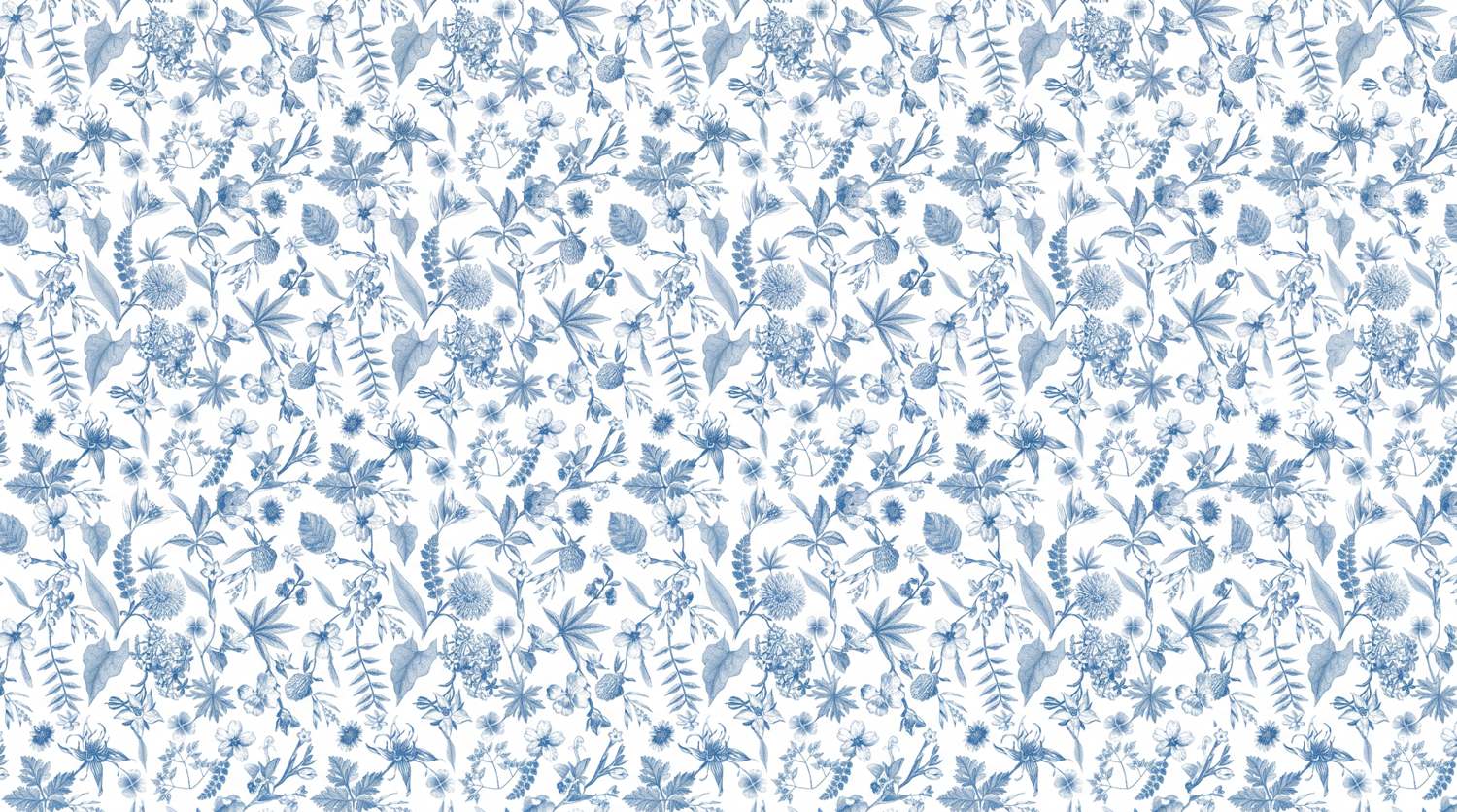 Papier peint fleuri vintage bleu