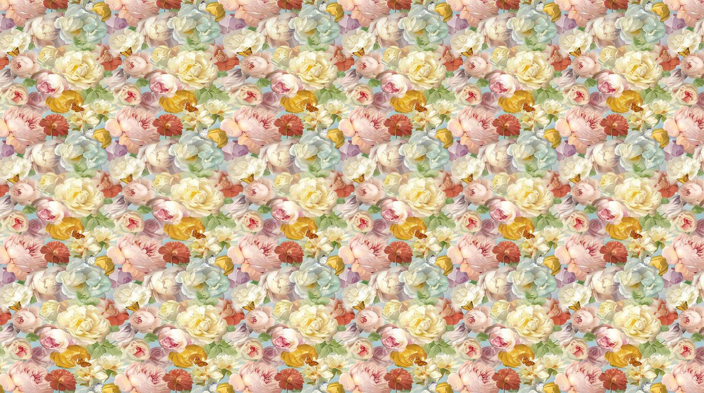 Papier peint fleurs anglaises