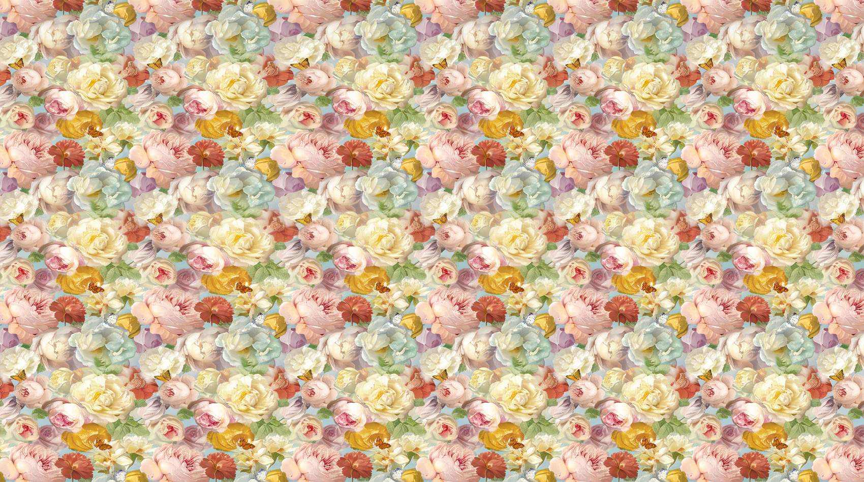Papier peint fleurs anglaises