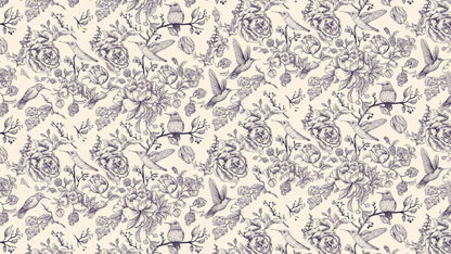 papier-peint-fleurs-et-colibri-vintage-noir-et-blanc-motif